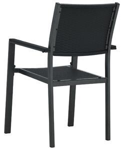 VidaXL 2 db fekete rattan hatású műanyag kerti szék