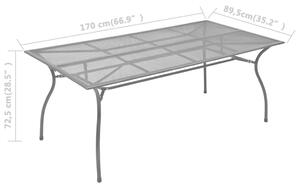 VidaXL antracitszürke acélhálós kerti asztal 170 x 89,5 x 72,5 cm