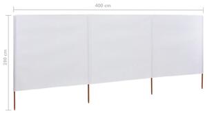 VidaXL homokfehér szövet 3-paneles szélfogó 400 x 160 cm
