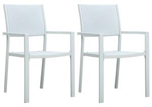 VidaXL 2 db fehér rattan hatású műanyag kerti szék