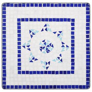 VidaXL 3 részes kék és fehér kerámia mozaikos bisztrószett