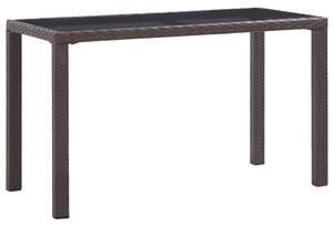 VidaXL barna polyrattan kerti asztal 123 x 60 x 74 cm