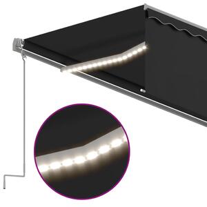 VidaXL antracitszürke kihúzható LED-es napellenző redőnnyel 6 x 3 m