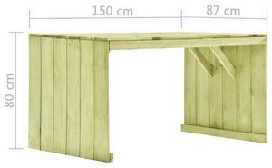 VidaXL impregnált fenyőfa kerti asztal 150 x 87 x 80 cm