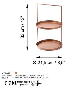 Tılos-A - Copper Asztali tároló polc 21x21x33 Réz