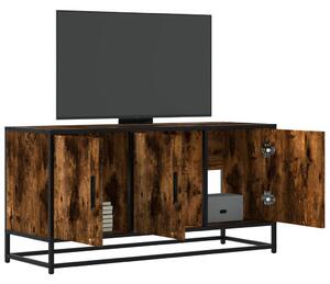 Füstös tölgy színű szerelt fa és fém TV-szekrény 100x35x50 cm