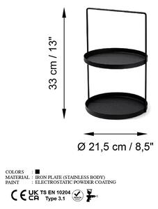 Tılos - Black Asztali tároló polc 21x21x33 Fekete