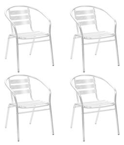 VidaXL 4 db rakásolható alumínium kültéri szék