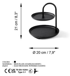 Kormen - Black Asztali tároló polc 20x21 Fekete