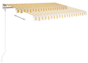 VidaXL sárga és fehér kézzel kihúzható LED-es napellenző 300 x 250 cm