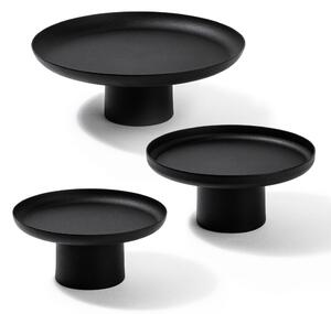 Nısıros - Black 3 darabos Asztali tároló polc Fekete