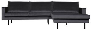 BePureHome - Rodeo jobboldali heverő kanapé, bársony, sötétszürke