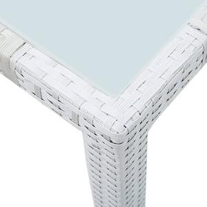 VidaXL fehér polyrattan kerti asztal 190 x 90 x 75 cm