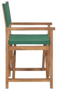 VidaXL 2 db zöld tömör tíkfa rendezői szék