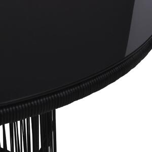 VidaXL 7 részes fekete PVC rattan étkezőgarnitúra ülő- és hátpárnákkal