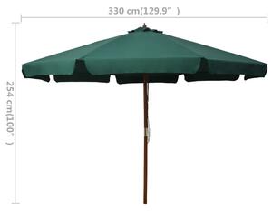 VidaXL zöld kültéri napernyő farúddal 330 cm