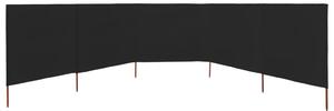 VidaXL fekete szövet 5-paneles szélfogó 600 x 80 cm