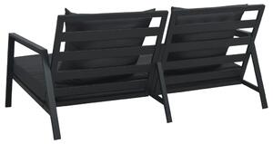 VidaXL kétszemélyes sötétszürke alumínium kerti kanapé párnákkal