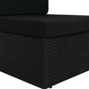 VidaXL 3 személyes fekete elemes polyrattan kanapé