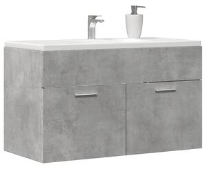 Betonszürke szerelt fa fürdőszobai mosdószekrény 90x38,5x46 cm