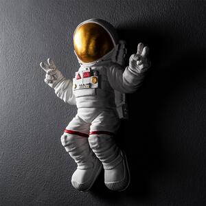 Peace Sign Astronaut - 1 Fali dekoráció 35x10x47 Fehér-Arany