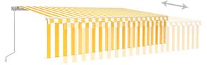 VidaXL sárga és fehér kézzel kihúzható napellenző redőnnyel 6 x 3 m