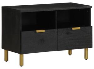 Fekete szerelt fa TV-szekrény 70 x 33 x 46 cm