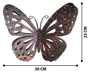 Butterfly Multicolor Fali fém dekoráció 30x6x23 Multicolor