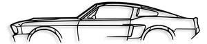1967 Ford Mustang Shelby GT500 Silhouette Fali fém dekoráció 70x15 Fekete