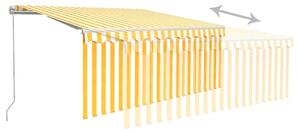 VidaXL sárga és fehér kézzel kihúzható napellenző redőnnyel 3,5x2,5 m