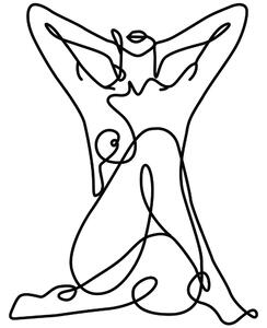 Geometric Nude Woman Fali fém dekoráció 38x50 Fekete