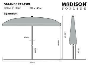 Madison Patmos Luxe zafírkék téglalap alakú napernyő 210 x 140 cm