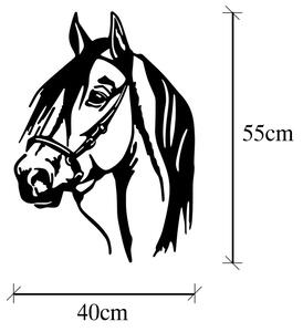 Horse Head Fali fém dekoráció 40x55 Fekete