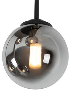 Modern mennyezeti lámpa fekete 5-ös füstüveggel - Athén