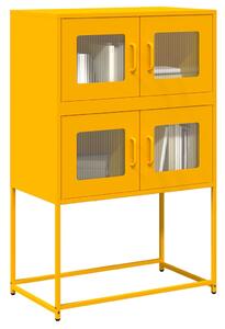 Highboard Mustársárga 68x39x107 cm Acél