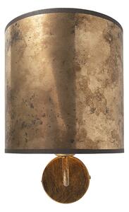 Vintage fali lámpa, bronz bársony árnyalattal - Matt