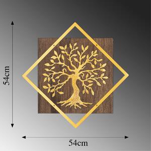 Tree v2 - Gold Fa fali dekoráció 54x54 Dió-Arany