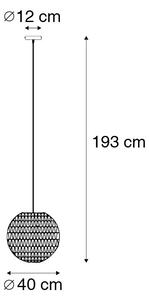 Retro függőlámpa, fekete, 40 cm - Lina Ball