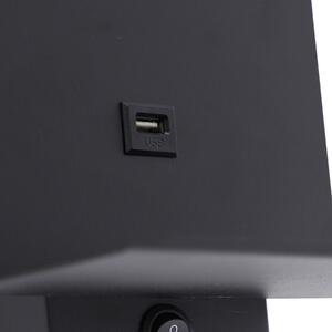 Modern fali lámpa fekete USB csatlakozással - Flero