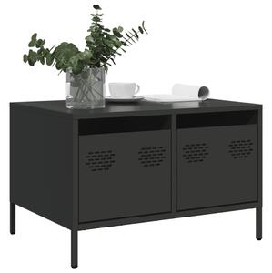 Fekete hidegen hengerelt acél TV-szekrény 68 x 50 x 43,5 cm
