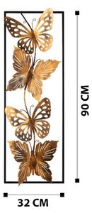 Butterfly Fali fém dekoráció 32x90 Multicolor