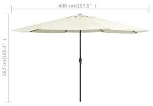 VidaXL homokszínű kültéri napernyő fémrúddal 400 cm