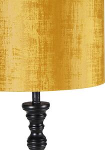 Állólámpa fekete, arany színű árnyalattal 40 cm - Classico