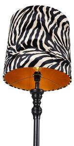 Állólámpa fekete árnyalatú zebra kialakítással 40 cm - Classico