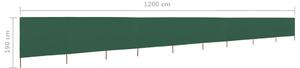 VidaXL zöld 9-paneles szövet szélfogó 1200 x 160 cm