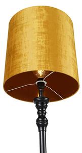 Állólámpa fekete, arany színű árnyalattal 40 cm - Classico