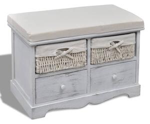 Fehér császárfa tárolópad 62 x 33 x 42 cm