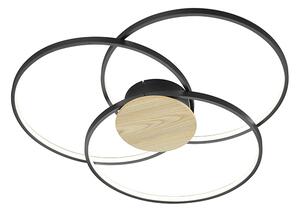 Mennyezeti lámpa, fekete, 90 cm, LED háromlépcsõs, tompítható - Amal