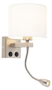 Modern fali lámpa acél fehér árnyalattal - Brescia
