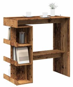Antik fa szerelt fa bárasztal tárolópolccal 100 x 48 x 101,5 cm